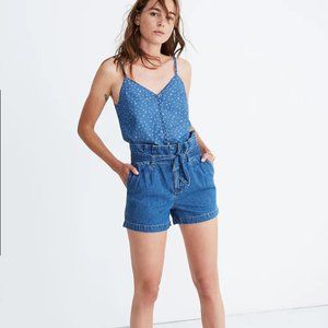 Madewell Denim Button-Down Cami Star Jacquard Print - Size 2